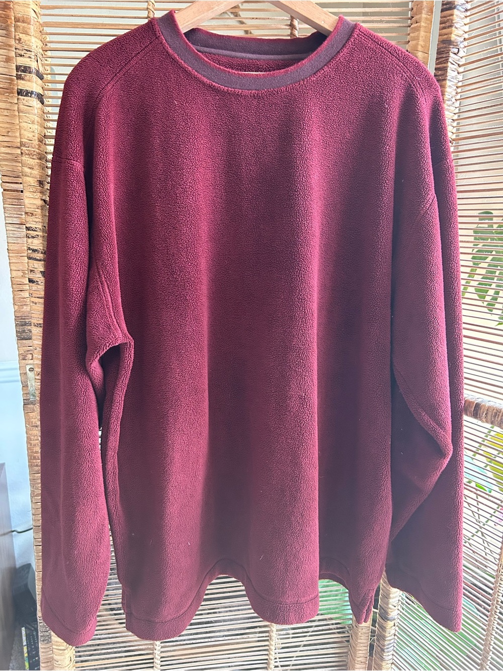 Patagonia Men’s Crewneck Fleece Sweater in Burgundy